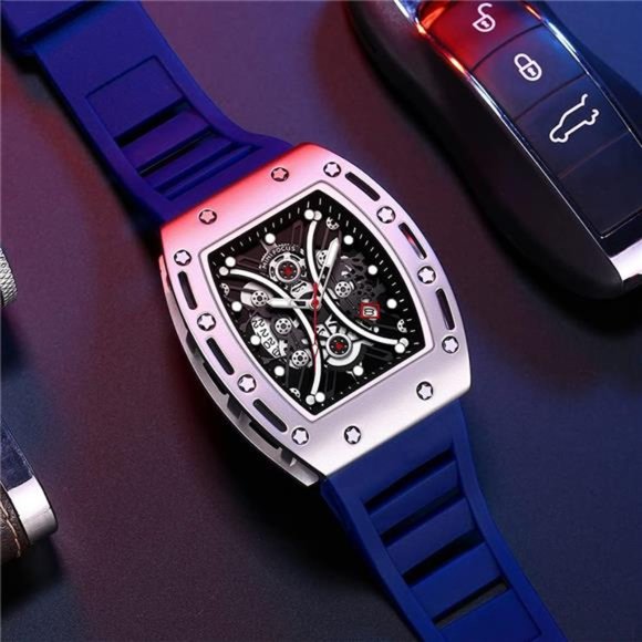 Watch Wristwatch Fashion Hollow Big Dial Luminous Waterproof Sport Analog Quartz - Picture 2 of 6